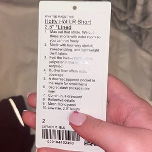 Black LR Hotty Hot Shorts 2.5”